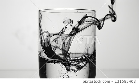 Slow Motion Ink Dispersion in Clear Water.Conceptual Visual Detail Slow Motion Ink Dispersion in Clear Water.Conceptual Visual Detail 131583408