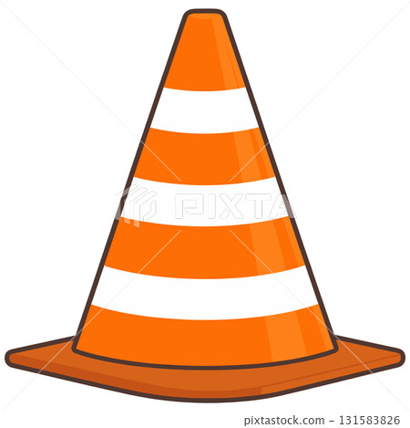 Shiny orange cones at construction sites sparkle, creating a sense of safety and growth. 131583826