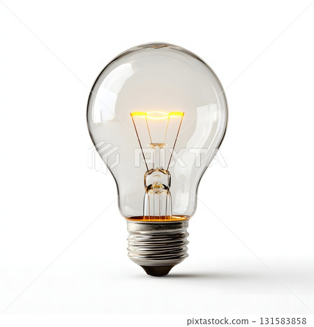 Conceptual Image of Glowing Light Bulb for Branding, Education, and Inspiration Campaigns 131583858