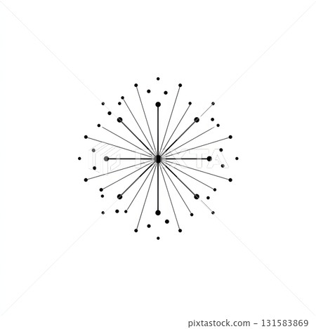 Fireworks Icon with Sparkles in Minimal Style on White Background for Editorial and Commercial Use 131583869
