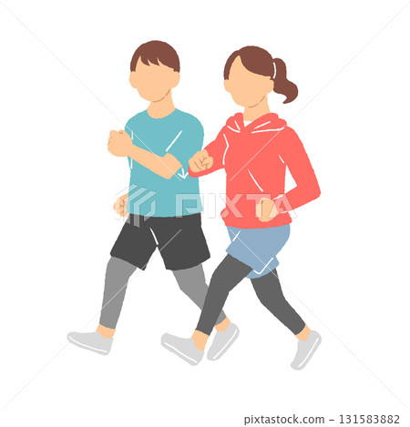 Men and women jogging 131583882