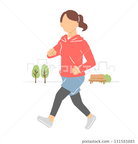 在公園慢跑的女人 在公園慢跑的女人 131583885