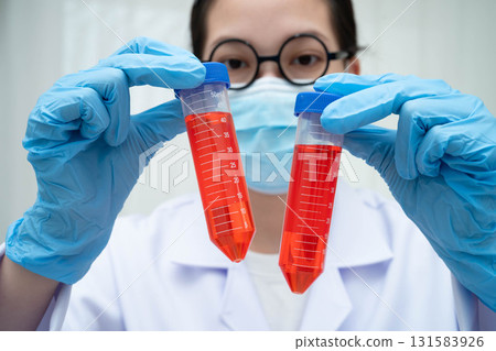 Scientist medical professional use test tube for research in science laboratory. Scientist medical professional use test tube for research in science laboratory. 131583926
