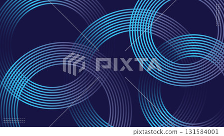 Abstract Modern Blue and Purple Liquid Gradient Circles Pattern Banner Background.Vector Illustration 131584001