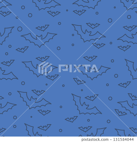 Seamless pattern bats outline isolated on blue background.Vector illustration Seamless pattern bats outline isolated on blue background.Vector illustration 131584044