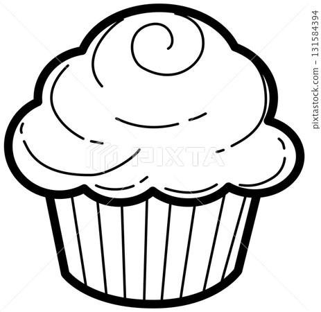 Cupcake outline cartoon, Cupcake doodle art Cupcake outline cartoon, Cupcake doodle art 131584394