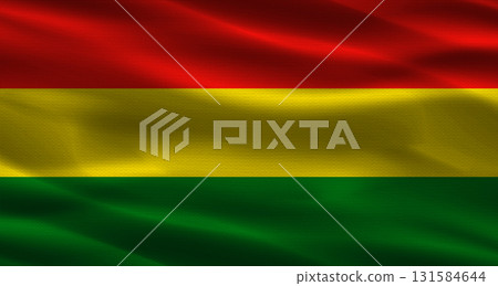 Bolivia flag with fabric texture. Realistic flag of Bolivia waving Bolivia flag with fabric texture. Realistic flag of Bolivia waving 131584644