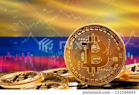 Investors in cryptocurrency and Blockchain Technology in Colombia, Concept. Bitcoin with Colombia flag in the background Investors in cryptocurrency and Blockchain Technology in Colombia, Concept. Bitcoin with Colombia flag in the background 131584645
