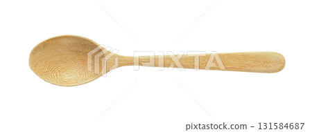 Wooden spoon equipment for making drinks or scooping raw ingredients, top view isolated on white background. Wooden spoon equipment for making drinks or scooping raw ingredients, top view isolated on white background. 131584687