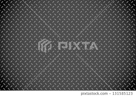 Industrial Diamond Plate Metal Texture With Dark Gradient Background For Design, Background. 131585123