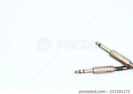 Two jacks cables for connection electric guitar,sound equipment Two jacks cables for connection electric guitar,sound equipment 131585173