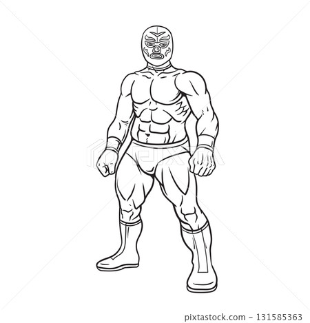 Mexican Wrestler Wearing Mask coloring page 131585363