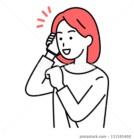 A young woman who is happy to talk on a smartphone A young woman who is happy to talk on a smartphone 131585408