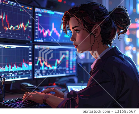 Businesswoman looking at charts Businesswoman looking at charts 131585567