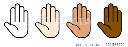 多樣性色彩種族手向量插圖素材 131585631