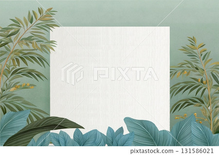 White frame,paper,document for text on pale green 131586021