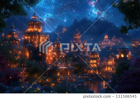 Majestic nighttime cityscape fantasy realm digital art enchanted environment aerial view imagination Majestic nighttime cityscape fantasy realm digital art enchanted environment aerial view imagination 131586545