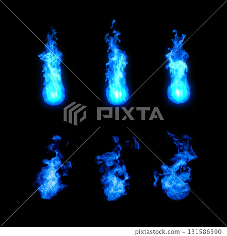 Burning flame illustration set Burning flame illustration set 131586590
