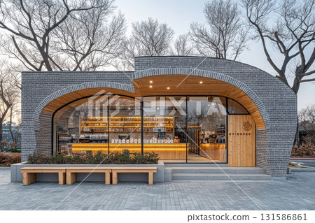 Innovative urban coffee shop design a contemporary architectural showcase 131586861