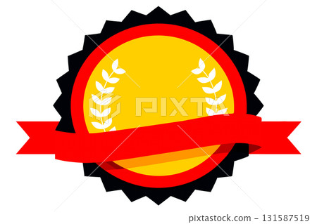 Black red yellow plaque medal with place for text 131587519