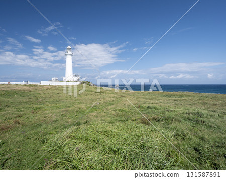 Shiriyasaki Lighthouse on a clear autumn day, Higashidori Village, Aomori Prefecture, late September Shiriyasaki Lighthouse on a clear autumn day, Higashidori Village, Aomori Prefecture, late September 131587891