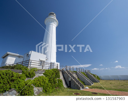Shiriyasaki Lighthouse on a clear autumn day, Higashidori Village, Aomori Prefecture, late September Shiriyasaki Lighthouse on a clear autumn day, Higashidori Village, Aomori Prefecture, late September 131587903