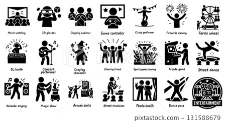 娛樂活動象形圖集 131588679