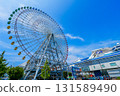 藍天與天保山摩天輪的風景 131589490