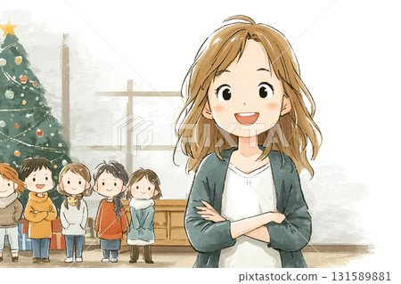 美優系列：美優聖誕老人與小朋友在家享受聖誕節 131589881