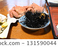 Dinner at the guesthouse: a mountain of seafood: hairy crab, sea urchin, oysters 131590044