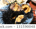 Dinner at the guesthouse: a mountain of seafood: hairy crab, sea urchin, oysters 131590048