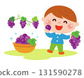 Illustration of a boy hunting grapes 131590278