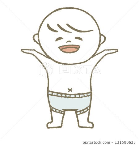 Children wearing diapers and pants 131590623