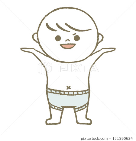 穿著尿布和褲子的兒童 穿著尿布和褲子的兒童 131590624