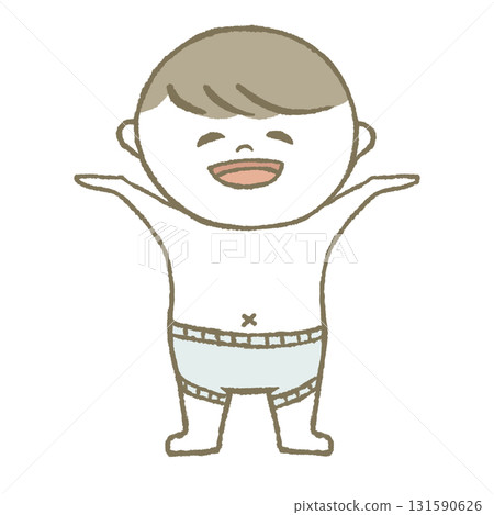 Children wearing diapers and pants 131590626