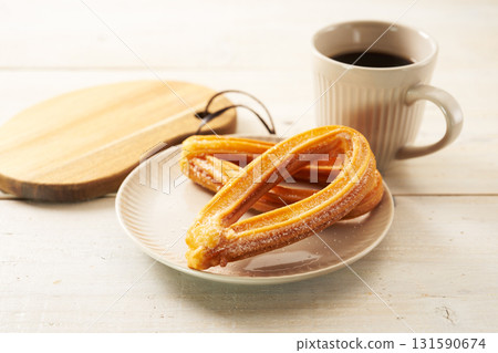 Churros: Image of Spanish fried pastry Churros: Image of Spanish fried pastry 131590674