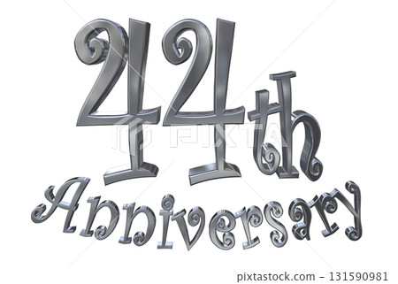 3DCG text "44th Anniversary/44th Anniversary Mark Sparkle" 131590981