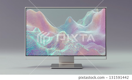 淺色波浪字母的抽象整體遍佈顯示器 淺色波浪字母的抽象整體遍佈顯示器 131591442