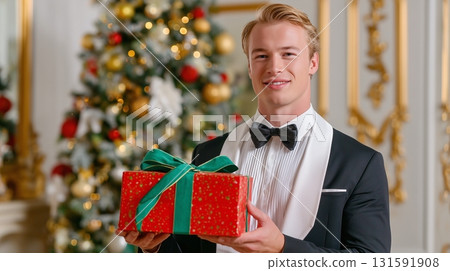 Seamless Luxurious Black and Golden Floral Embellishments  Pattern 131591908