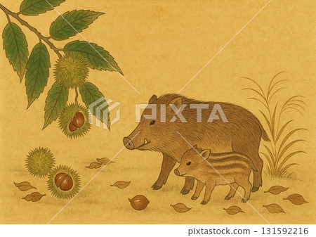 水彩野豬裝飾框架 水彩野豬裝飾框架 131592216