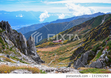 Autumn hiking with autumn leaves 131592268