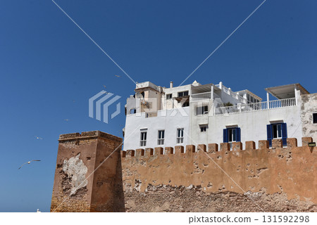 Essaouira old medina whitewashed buildings, Morocco Essaouira old medina whitewashed buildings, Morocco 131592298