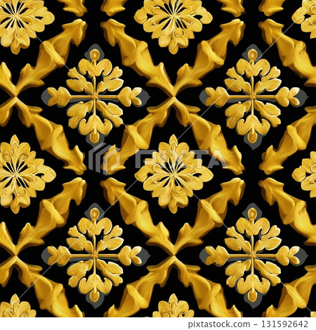 Seamless Luxurious Black and Golden Floral Embellishments Pattern Seamless Luxurious Black and Golden Floral Embellishments Pattern 131592642