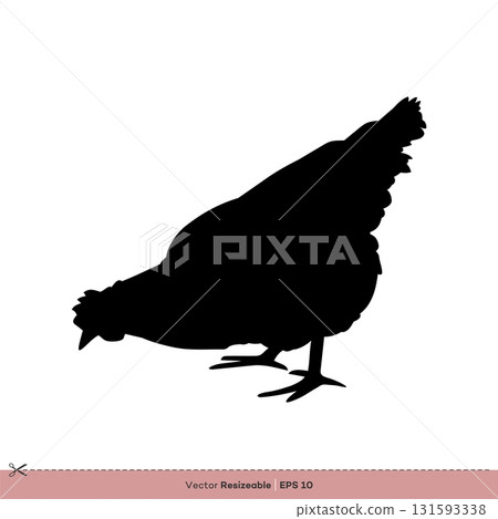 Farm Animal - Chicken Silhouette Vector Logo Template Illustration Design Farm Animal - Chicken Silhouette Vector Logo Template Illustration Design 131593338