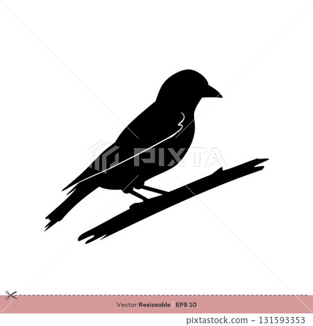 Sparrow - Bird Silhouette Vector Logo Template Illustration Design Sparrow - Bird Silhouette Vector Logo Template Illustration Design 131593353