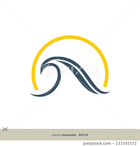 Blue Wave Swoosh Logo Template Illustration Design Blue Wave Swoosh Logo Template Illustration Design 131593372