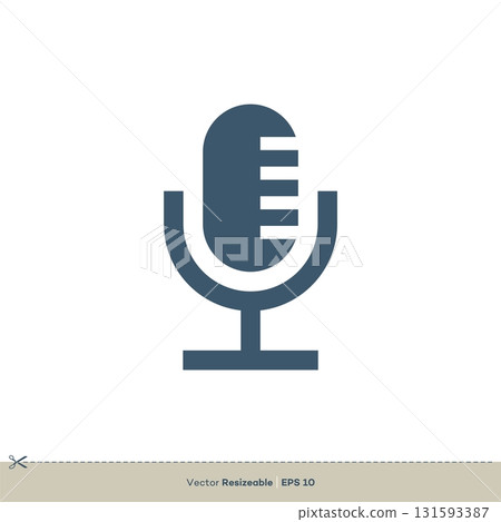 Microphone Icon Vector Logo Template Illustration Design 131593387