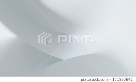 Soft, abstract blurred white background with gentle curves creating a serene and minimalistic atmosphere. 131593642