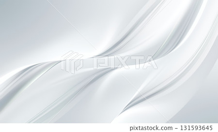 A soft and flowing white background with abstract curves and textures, creating a serene and modern visual effect. 131593645