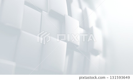 A smooth, abstract white background features textured geometric shapes creating a modern and minimalistic design. 131593649